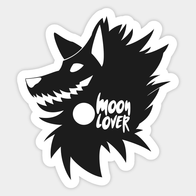 Moon Lover (Dark/ Transparent Text) Sticker by Grimwicks